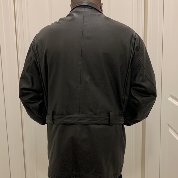 Vintage Wilson Men’s Black 100% Leather Coat - extra large size - Picture 3 of 11